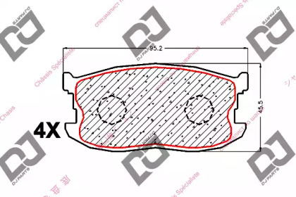 Комплект тормозных колодок DJ PARTS BP1716